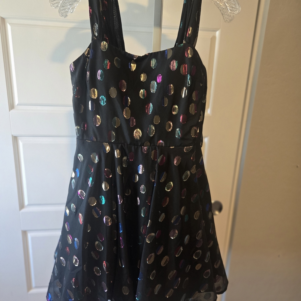 City Studio Black Dress with Shimmering Multicolor Accents In Junior Sizes